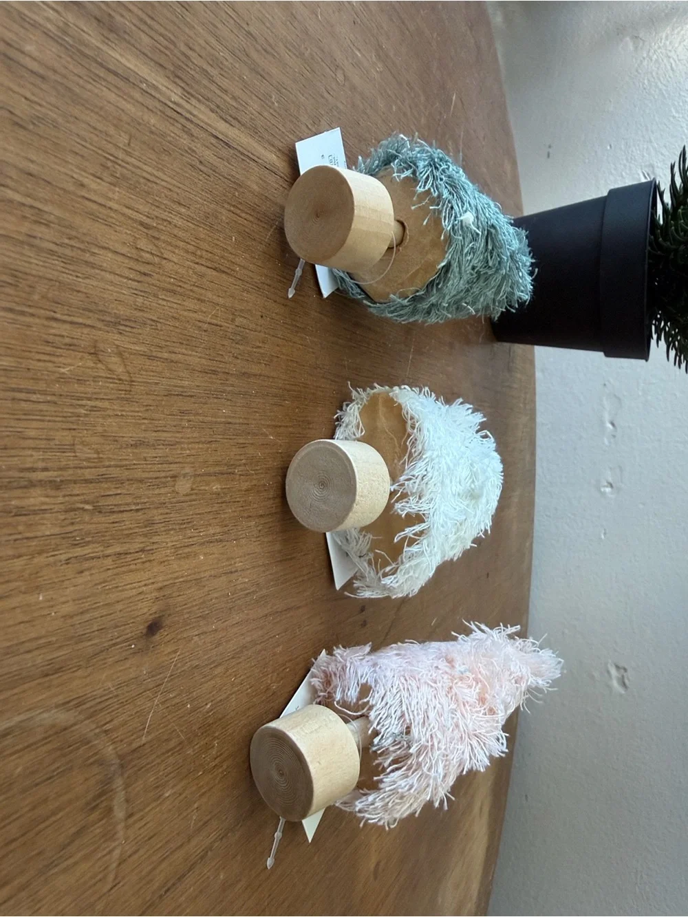 Target holiday Decorative tassel Tabletop Trees - Green, pink and Cream Set